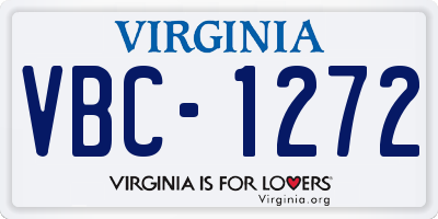 VA license plate VBC1272