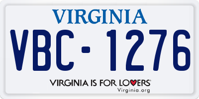 VA license plate VBC1276