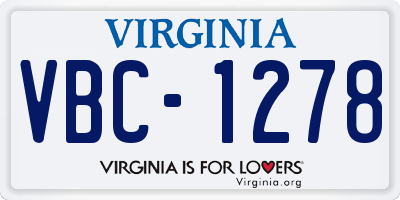 VA license plate VBC1278