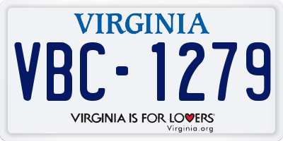 VA license plate VBC1279