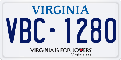 VA license plate VBC1280