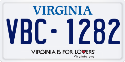 VA license plate VBC1282