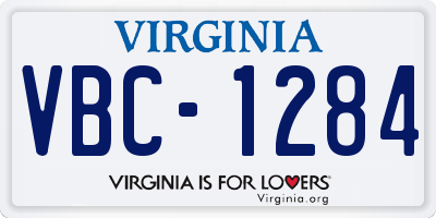 VA license plate VBC1284