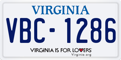 VA license plate VBC1286