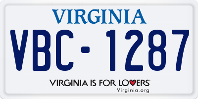 VA license plate VBC1287