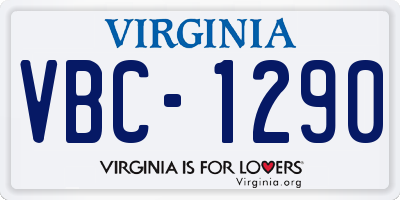 VA license plate VBC1290