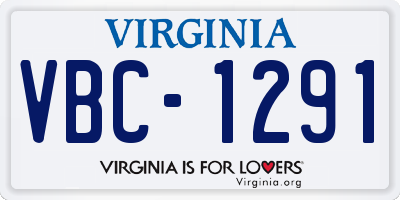VA license plate VBC1291