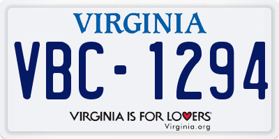 VA license plate VBC1294