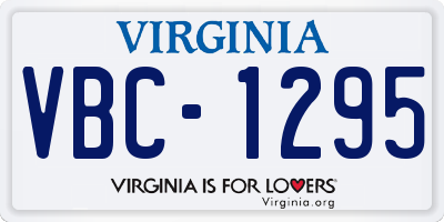 VA license plate VBC1295