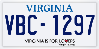 VA license plate VBC1297