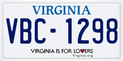 VA license plate VBC1298