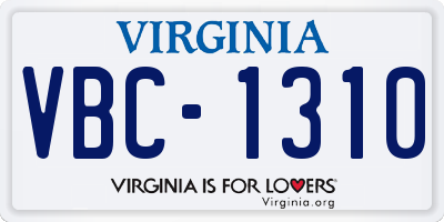 VA license plate VBC1310