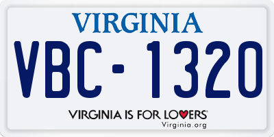 VA license plate VBC1320