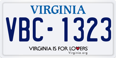 VA license plate VBC1323