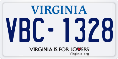 VA license plate VBC1328
