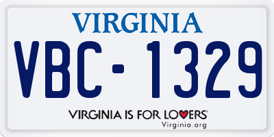 VA license plate VBC1329