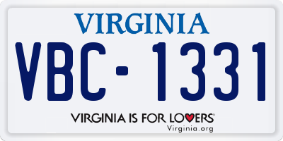 VA license plate VBC1331