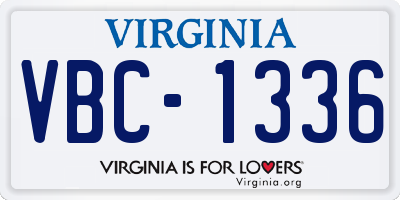 VA license plate VBC1336