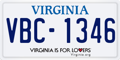 VA license plate VBC1346