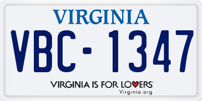 VA license plate VBC1347