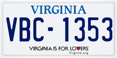 VA license plate VBC1353