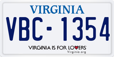 VA license plate VBC1354