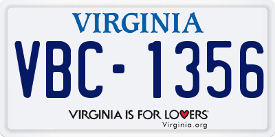 VA license plate VBC1356