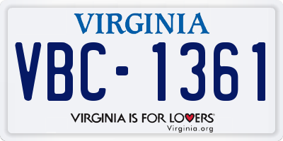 VA license plate VBC1361