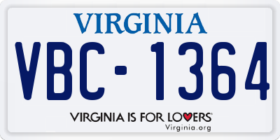 VA license plate VBC1364