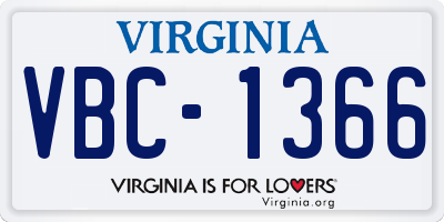 VA license plate VBC1366