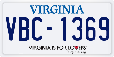 VA license plate VBC1369
