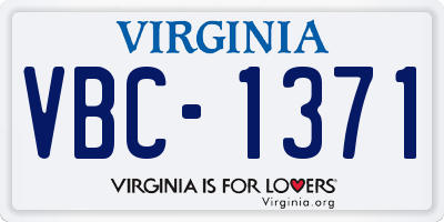 VA license plate VBC1371