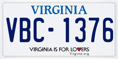 VA license plate VBC1376