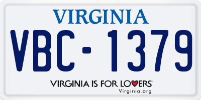 VA license plate VBC1379