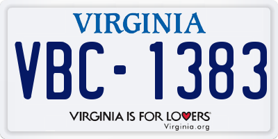 VA license plate VBC1383