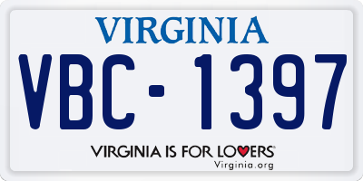 VA license plate VBC1397