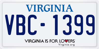 VA license plate VBC1399