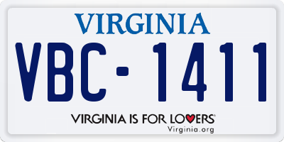 VA license plate VBC1411