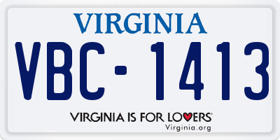 VA license plate VBC1413