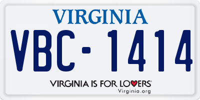 VA license plate VBC1414