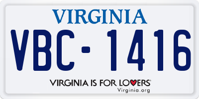 VA license plate VBC1416