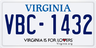 VA license plate VBC1432