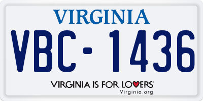 VA license plate VBC1436
