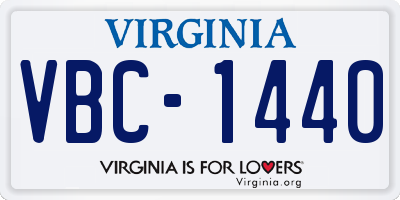 VA license plate VBC1440