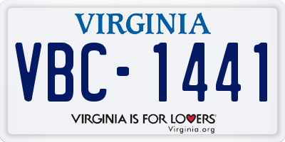 VA license plate VBC1441