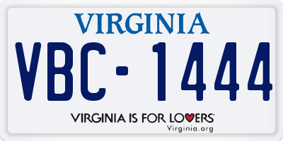 VA license plate VBC1444