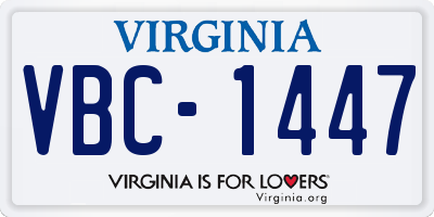 VA license plate VBC1447