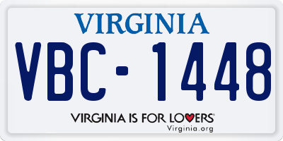 VA license plate VBC1448