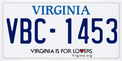 VA license plate VBC1453