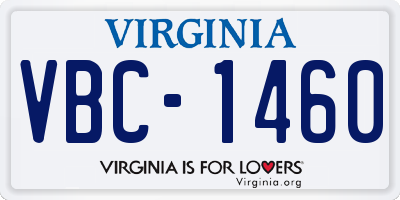 VA license plate VBC1460